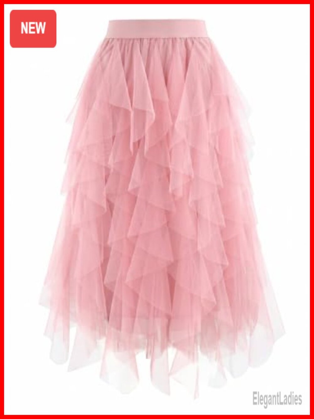 KASBAH Tulle Tutu Skirt Women Puffy Layered A-Line Midi Fairy